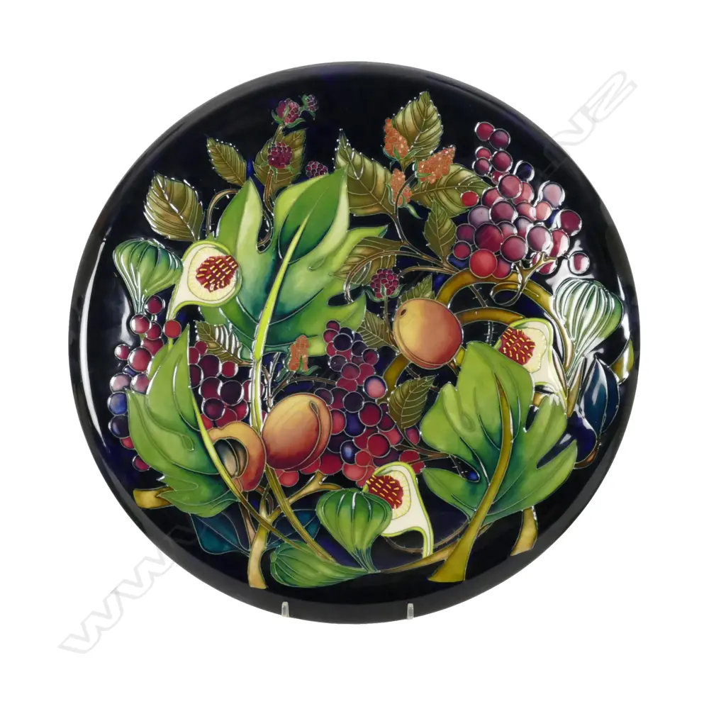 A modern Moorcroft circular 'Queen's Choice' charger by Emma Bossons Image 1++