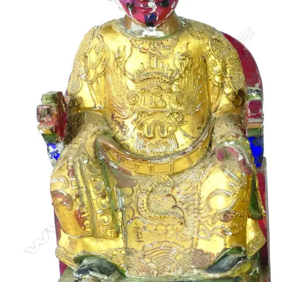 A Chinese gilded carved wood shrine figure