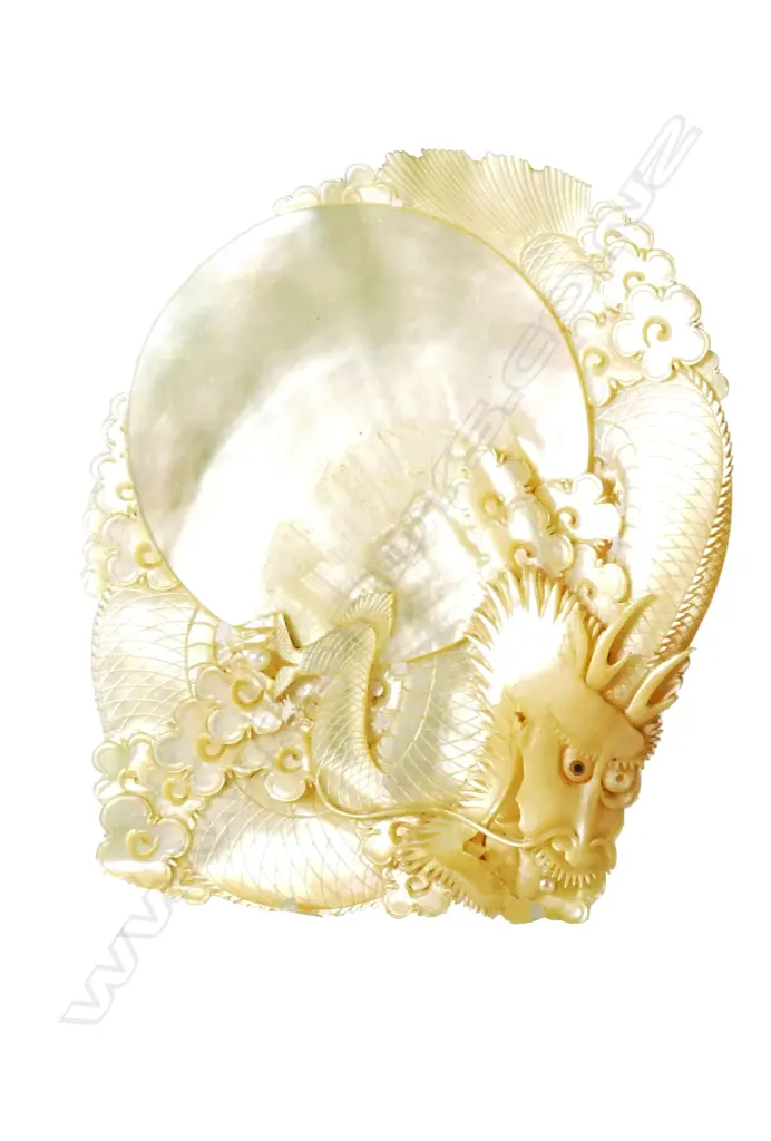 A vintage finely carved pearl shell Image 1++