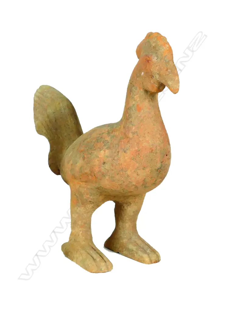 A large archaic earthenware pottery cockerel Image 1++