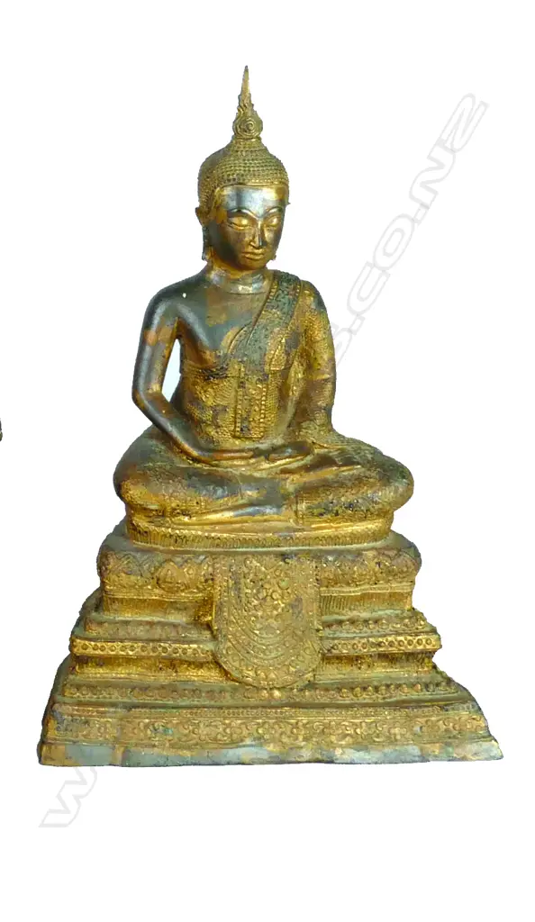 A gilded cast metal Thai buddha Image 1++