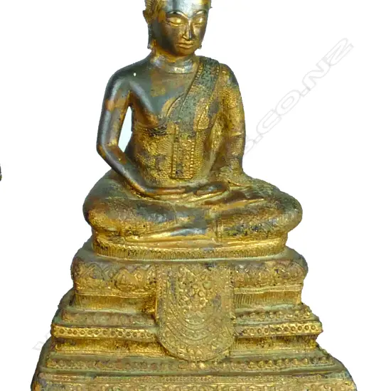 A gilded cast metal Thai buddha