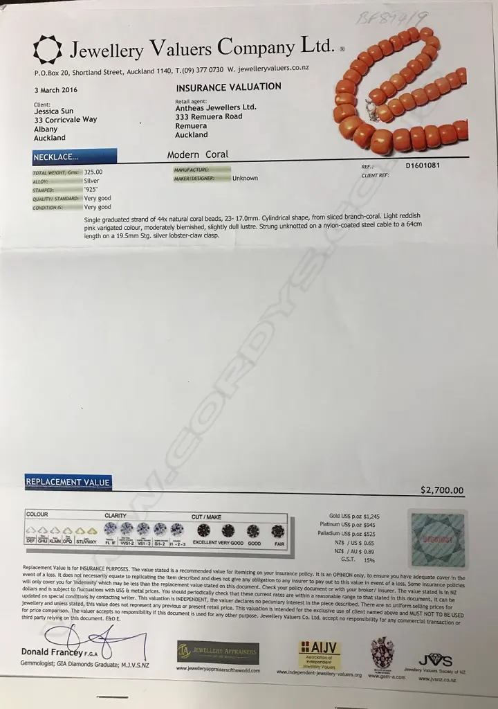 A vintage strand of 44 natural light reddish pink toned coral beads Image 1++