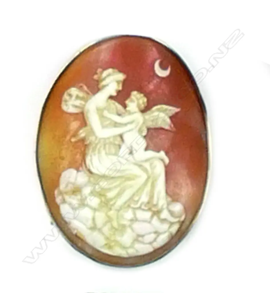 A Victorian 9ct. gold framed cameo brooch Image 1++