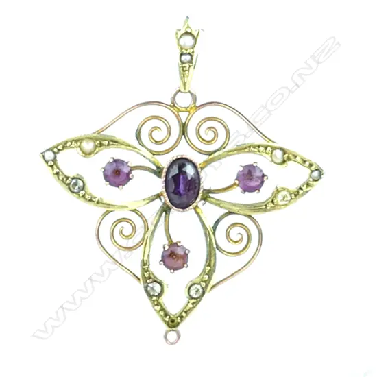 A 9ct. gold Edwardian pendant