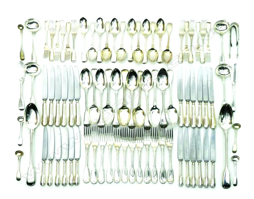 A Victorian silver 12-place setting Image 1++