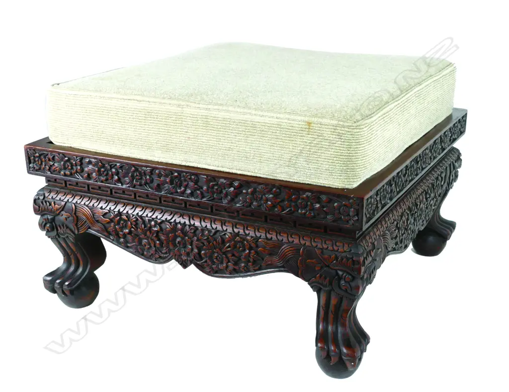 A pair of Asian teak ottomans Image 1++