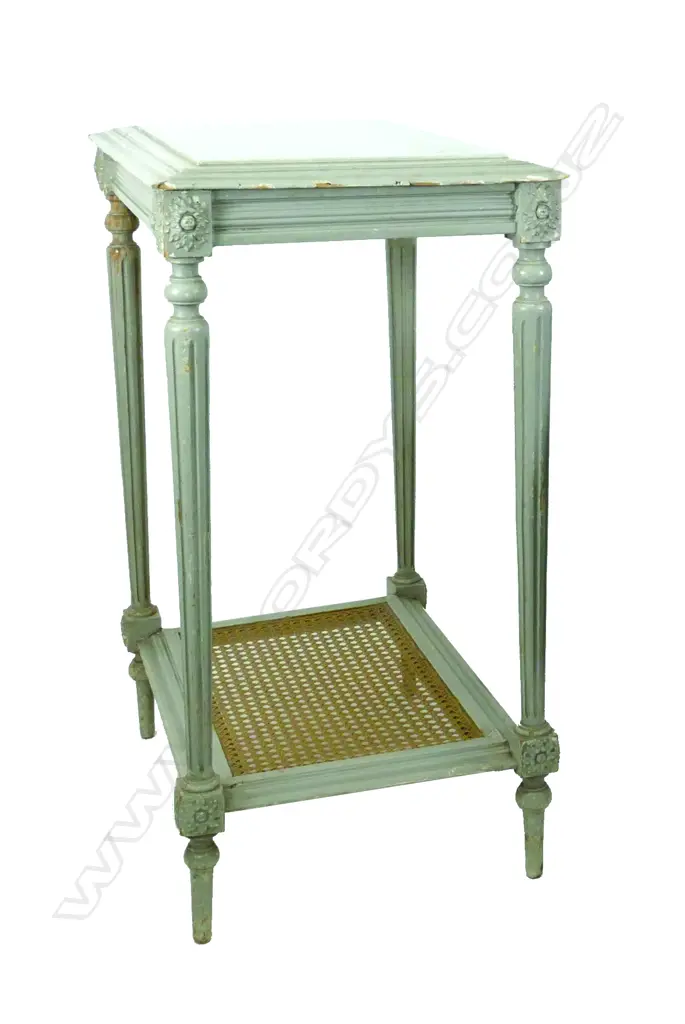A c.1900 French pale grey painted side table Image 1++