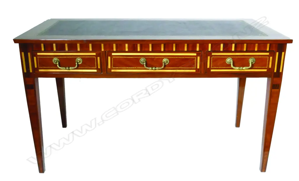 A French mahogany and inlaid desk Image 1++