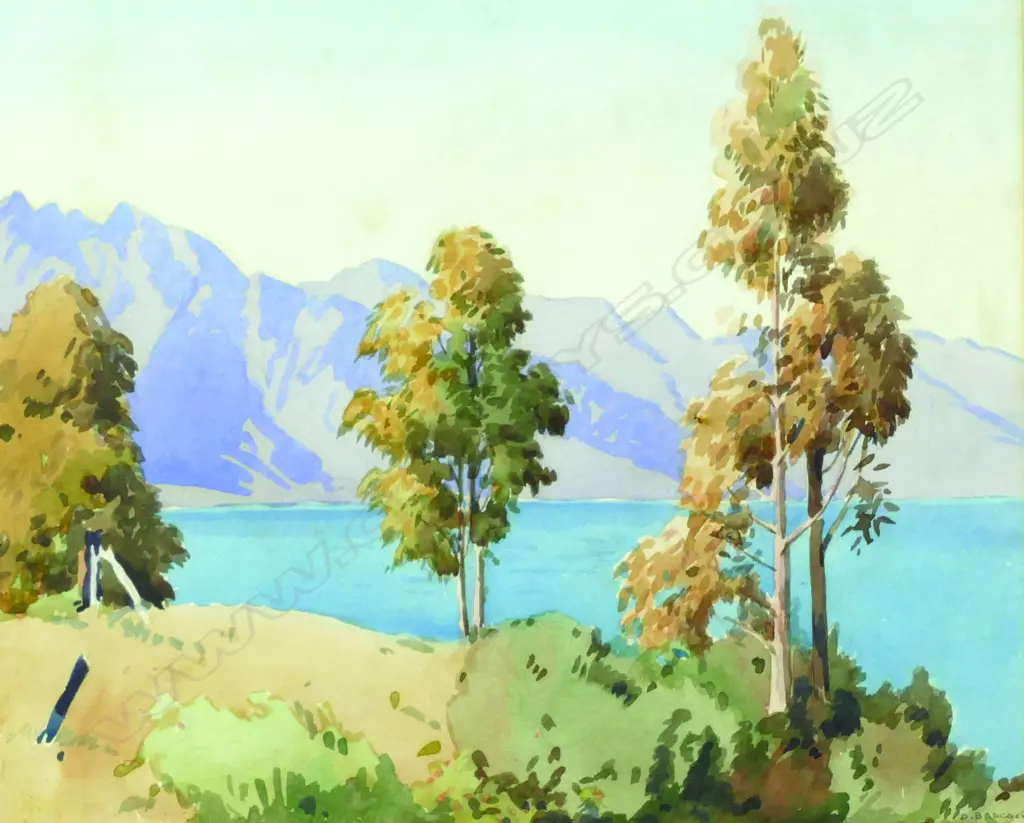 Douglas Badcock (1922-2009) 'Gums on a Hillside Image 1++