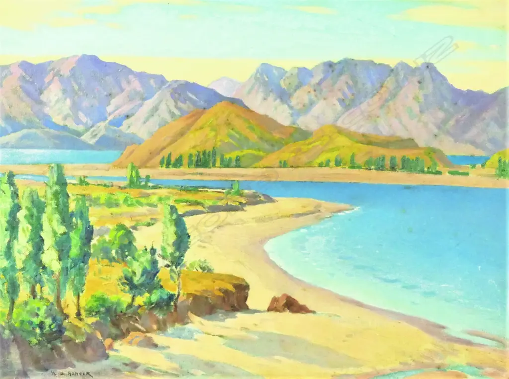 W. Basil Honour (1897-1988) 'Lake Wanaka' Image 1++