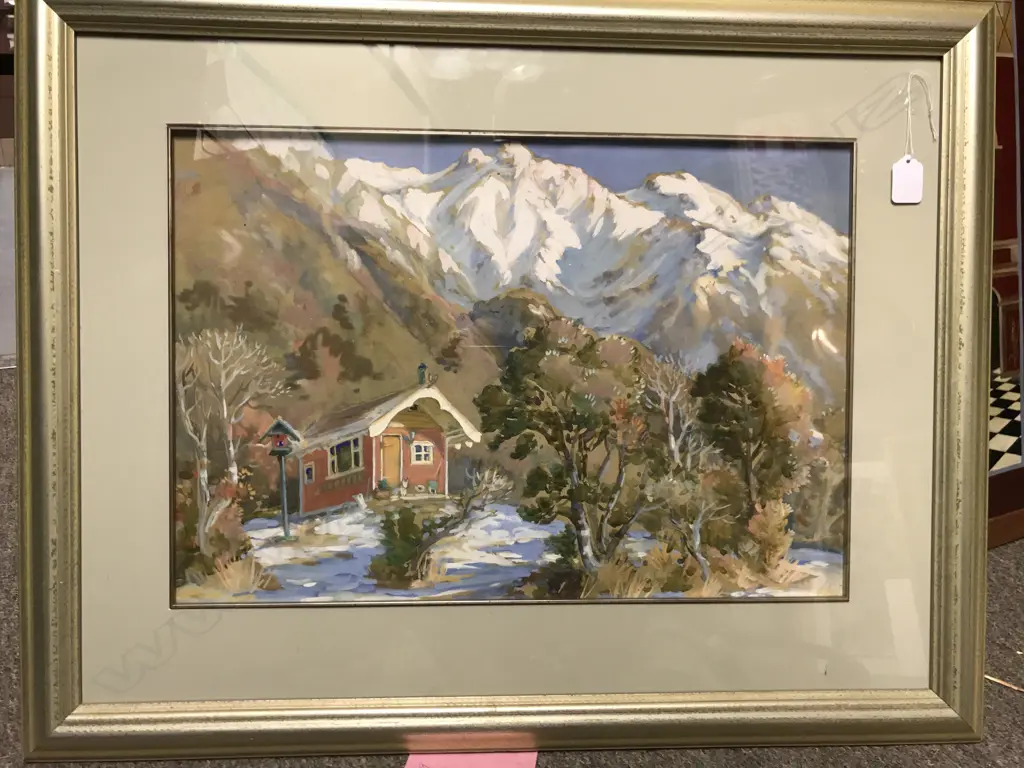 Kathleen Airini Vane (1891-1965) Chalet beneath the Southern Alps Image 1++