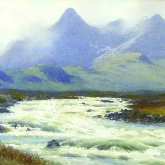 Capt. George Drummond Fish MBE (Irish 1876-1938) 'The Cuchullin Hills and Sligachan River