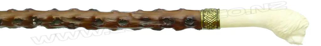 An ivory handled Briar walking stick Image 1++
