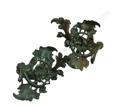 A pair of Victorian bronze Art Nouveau curtain tie-backs Image 1++
