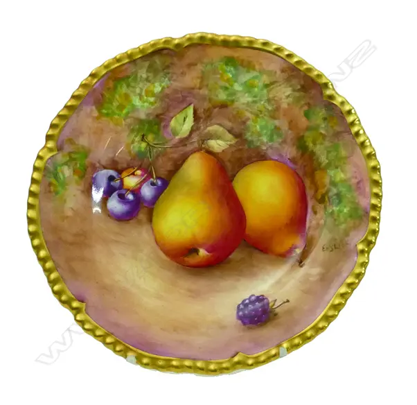 A Royal Worcester fruit hand painted side plate Image 1++