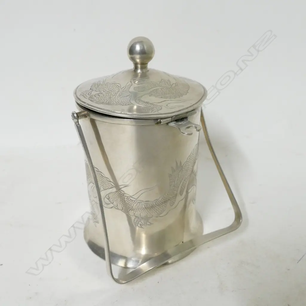 An early 20thC Yok Sang Chinese silver lidded preserve pot Image 1++