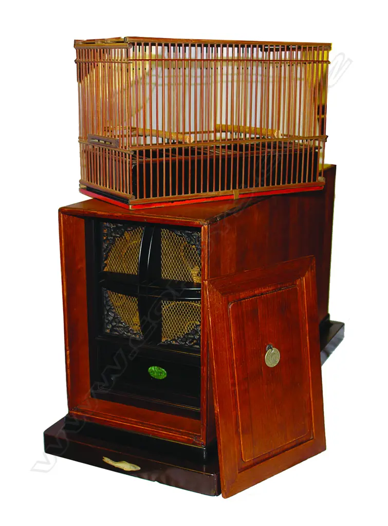 An exceptional 19thC Chinese Qing Dynasty boxed bird case Image 1++