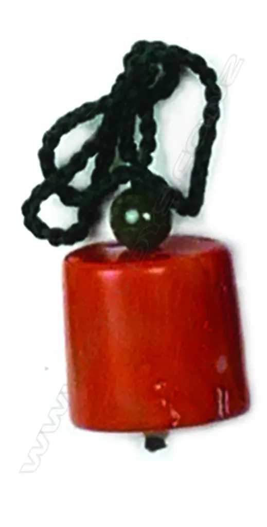 A large cylindrical orange coral bead Image 1++