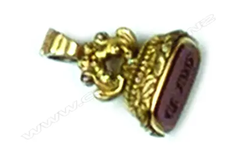 A Victorian gold plate decorative fob seal Image 1++