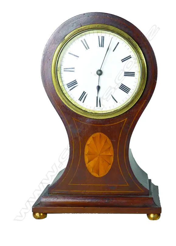 An Edwardian Sheraton Revival balloon mantel clock Image 1++