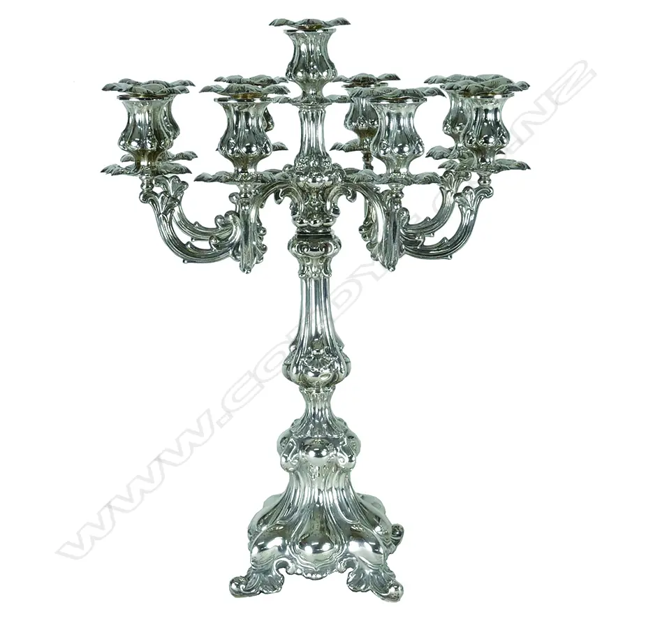 A 19thC German silver baroque candelabra Image 1++