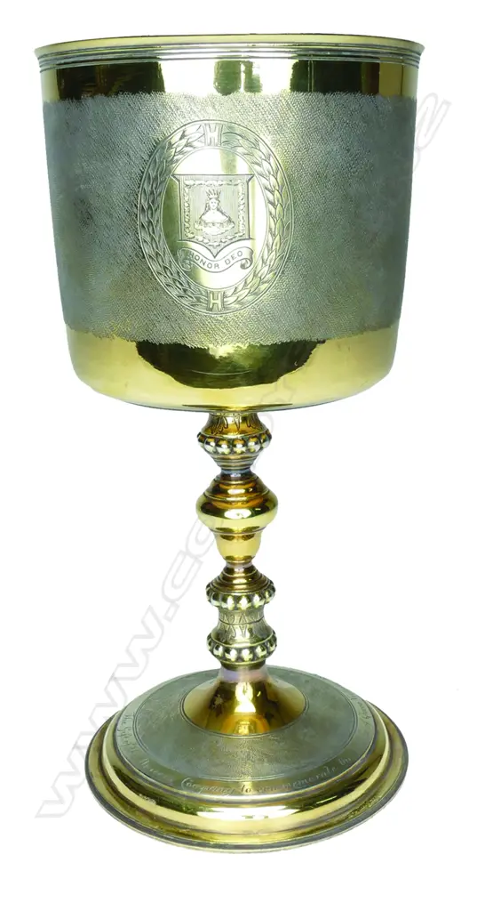 A Victorian silver gilt presentation cup Image 1++