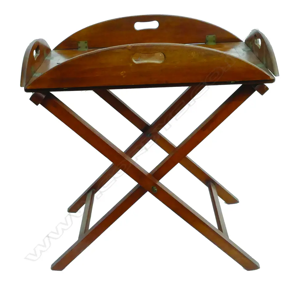 An Edwardian mahogany butler's tray table Image 1++