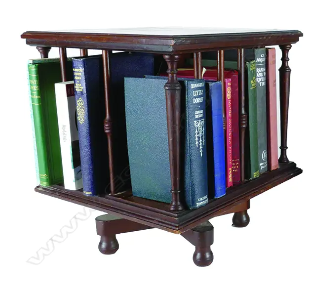 A miniature mahogany revolving bookcase Image 1++