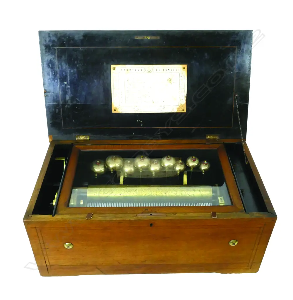 A Victorian Swiss Revine cylinder Music box Image 1++