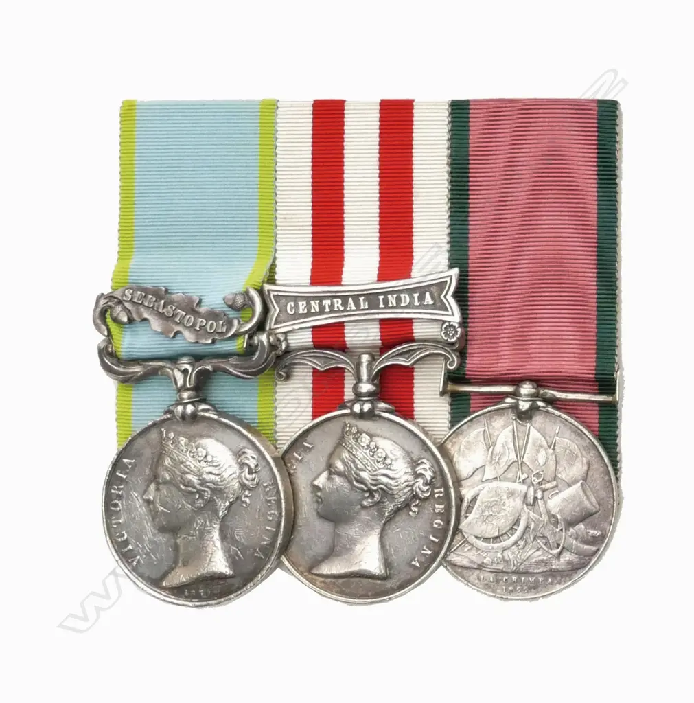 A Crimea War/Indian Mutiny three medal group Image 1++