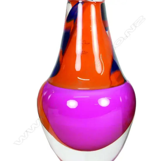 An impressive and heavy Hoglund glass vase