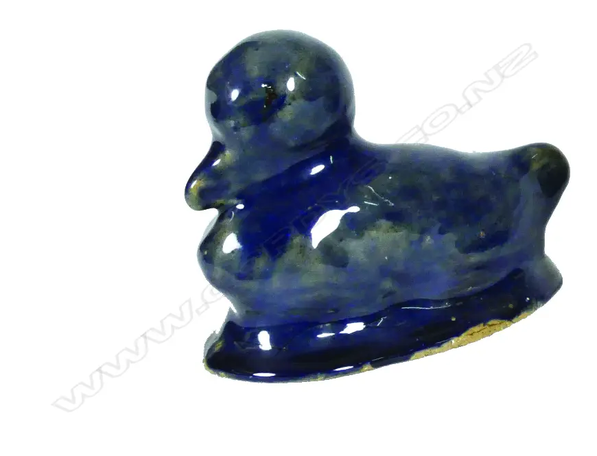 An early 20thC Benhar pottery blue glazed duck ornament Image 1++