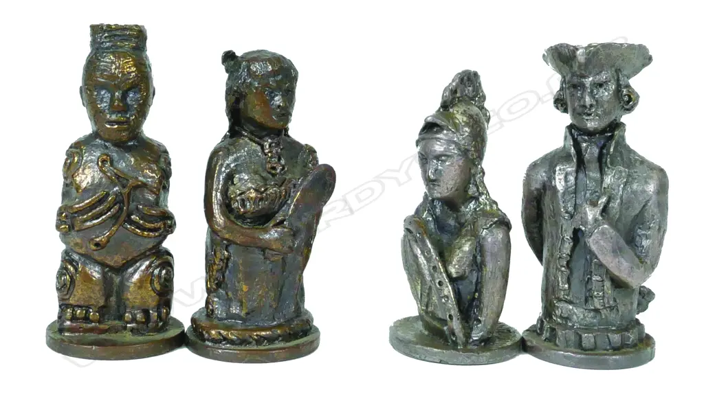 A 'Discovery of New Zealand Chess Set' sculpted by Frank Szirmay Image 1++