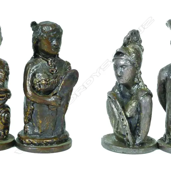 A 'Discovery of New Zealand Chess Set' sculpted by Frank Szirmay