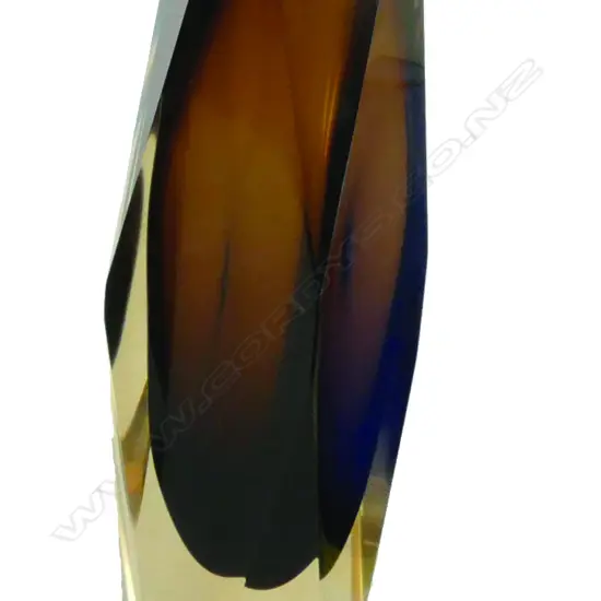 A vintage Murano glass facet walled vase