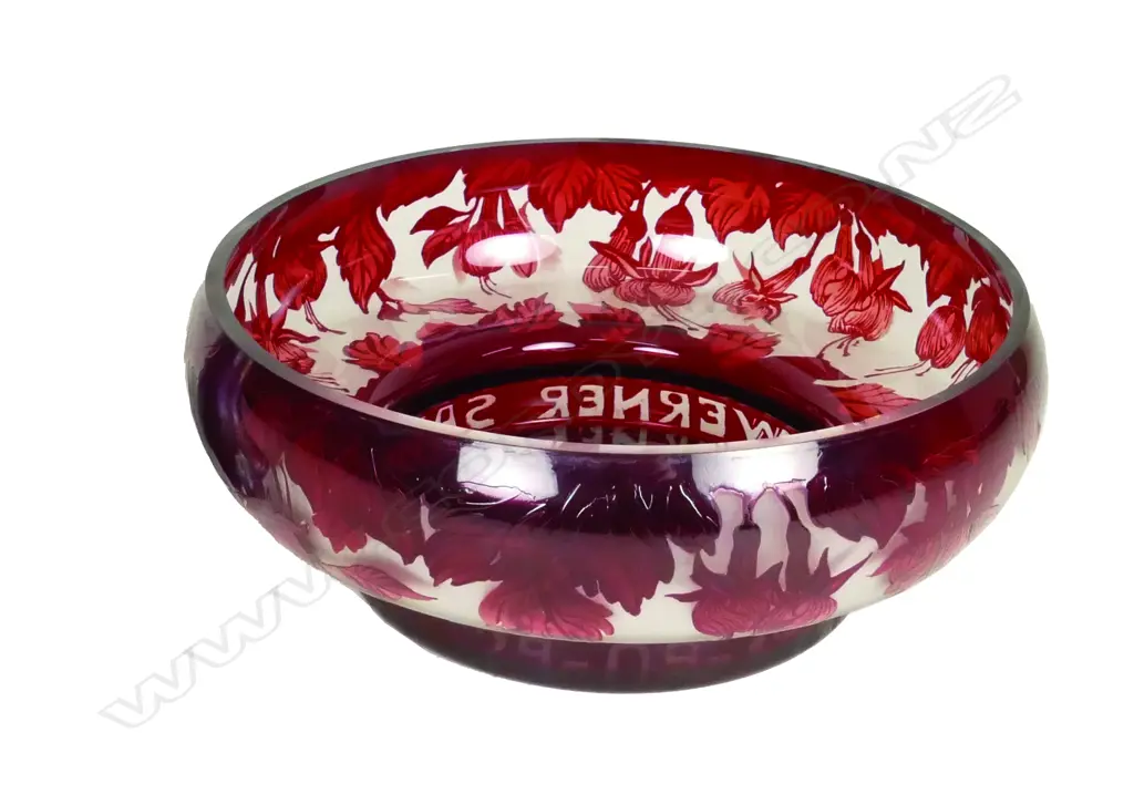 Large Jugendstil style glass bowl Image 1++