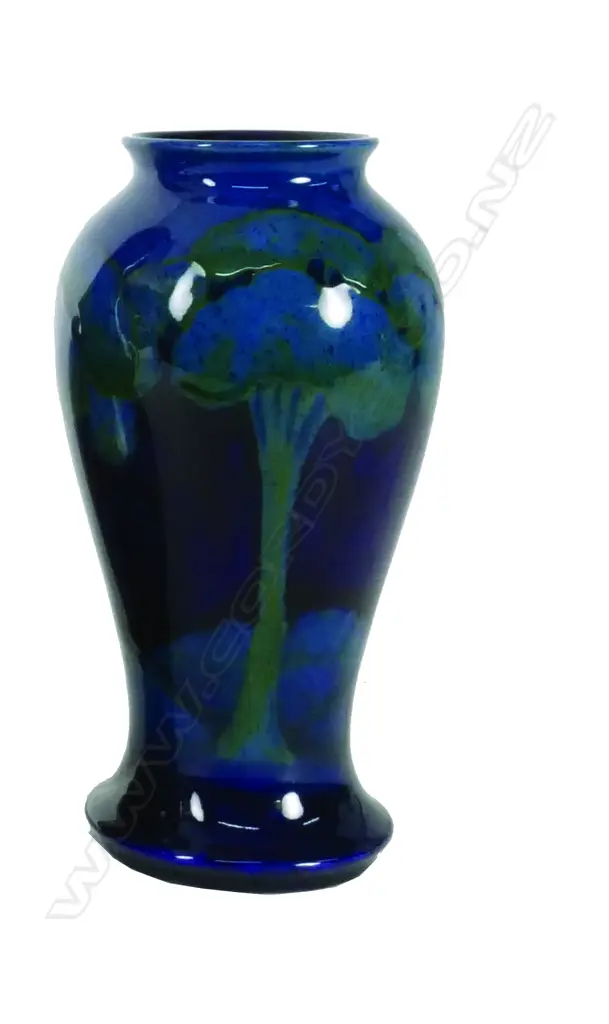 A rare William Moorcroft 'Moonlit Blue' baluster vase Image 1++