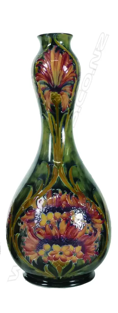 A rare MacIntyre 'Revived Cornflower' tall double gourd form vase Image 1++