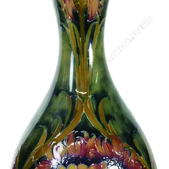 A rare MacIntyre 'Revived Cornflower' tall double gourd form vase