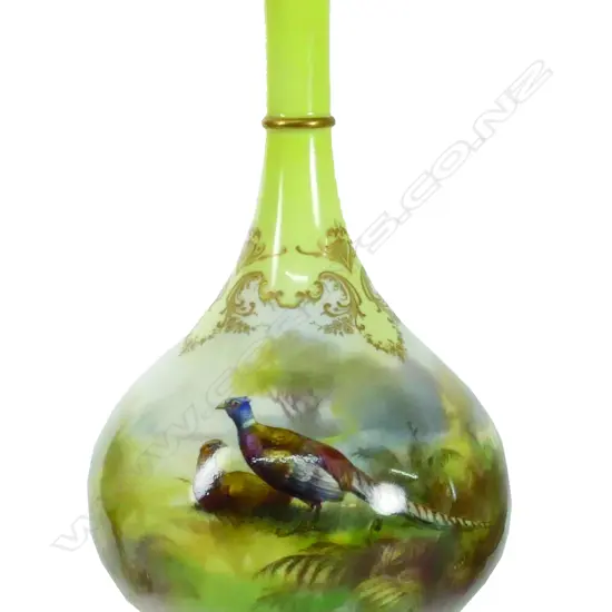 A Royal Worcester two-handled lidded urn vase. Hadley's shape F104
