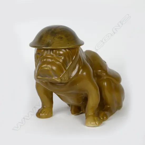A Royal Doulton WWI period khaki bulldog