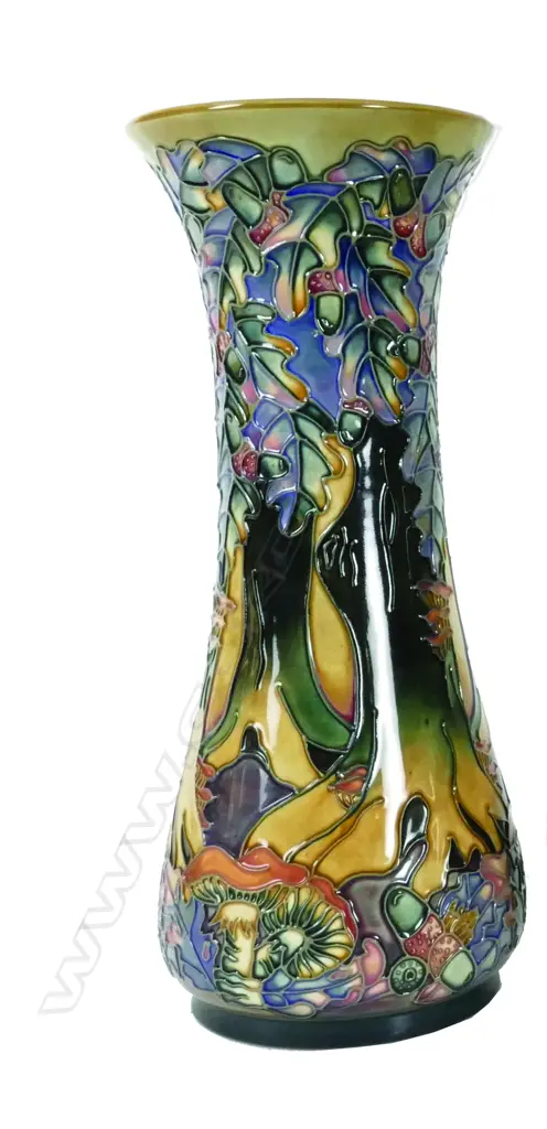 A modern Moorcroft vase of tall waisted form Image 1++