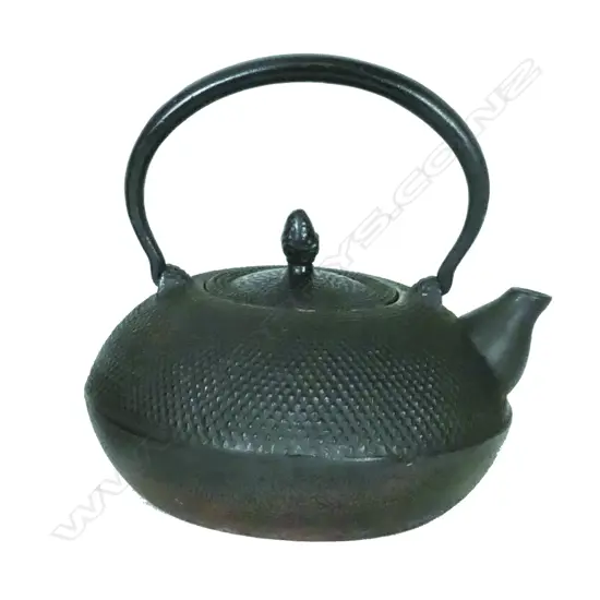 A Japanese cast iron tetsubin kettle