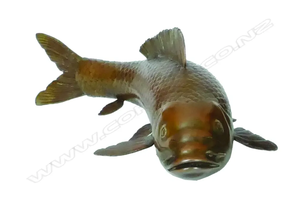 A fine bronze model of a carp Image 1++