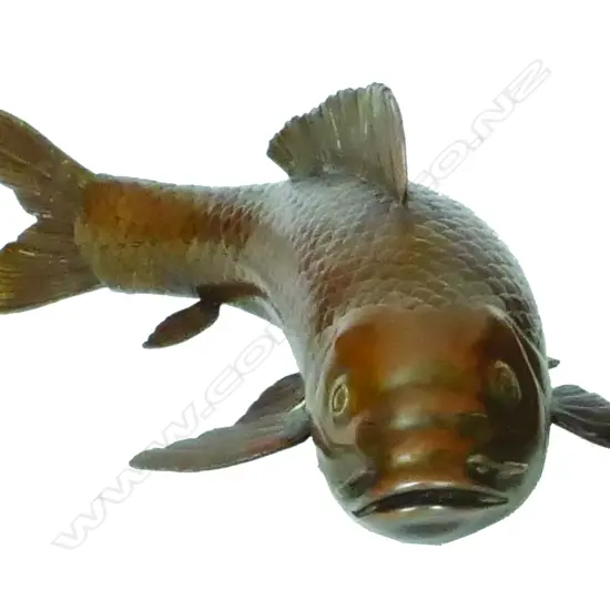 A fine bronze model of a carp
