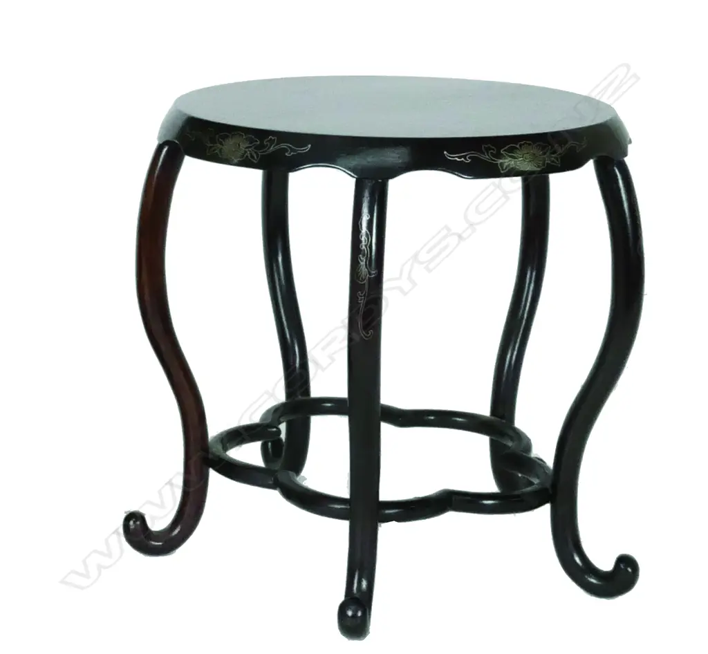 An elegant Oriental rosewood vase stand Image 1++