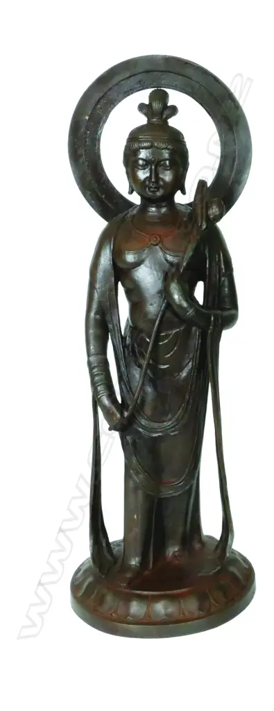 A late 19thC/early20thC Burmese bronze Arakan Kannon Image 1++