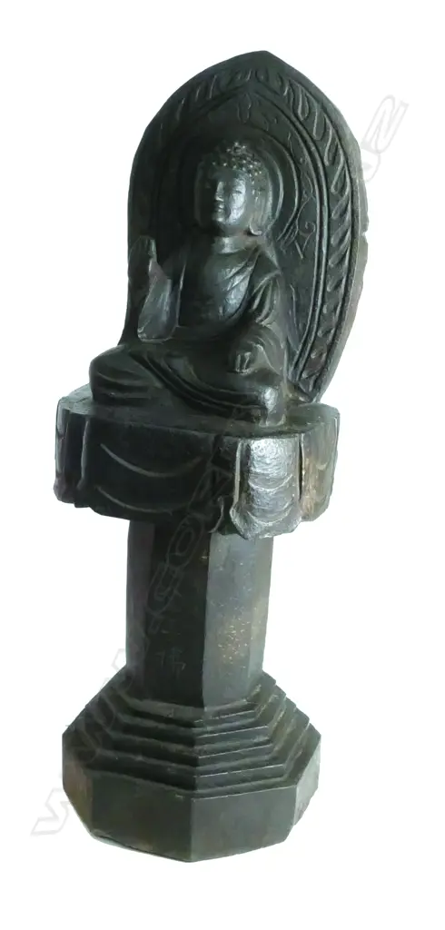 A carved stone Buddha shrine figure Image 1++