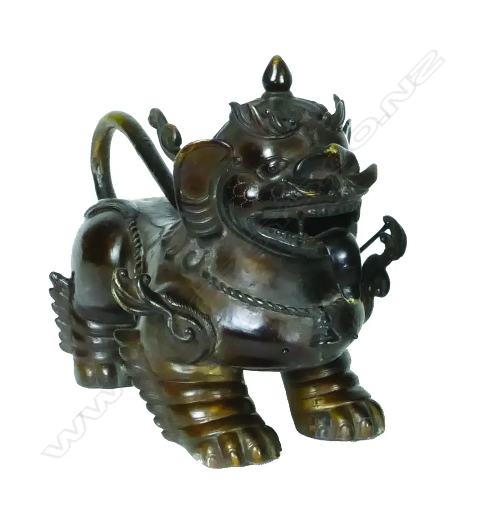 A late 19thC bronze Burmese lion dog Image 1++